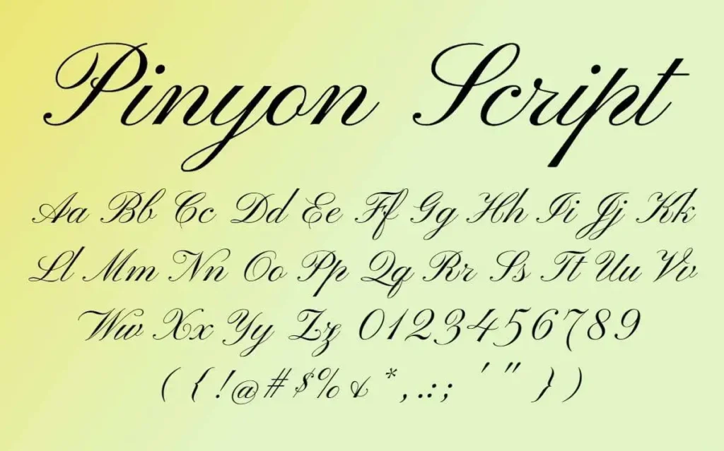 pinyon script font